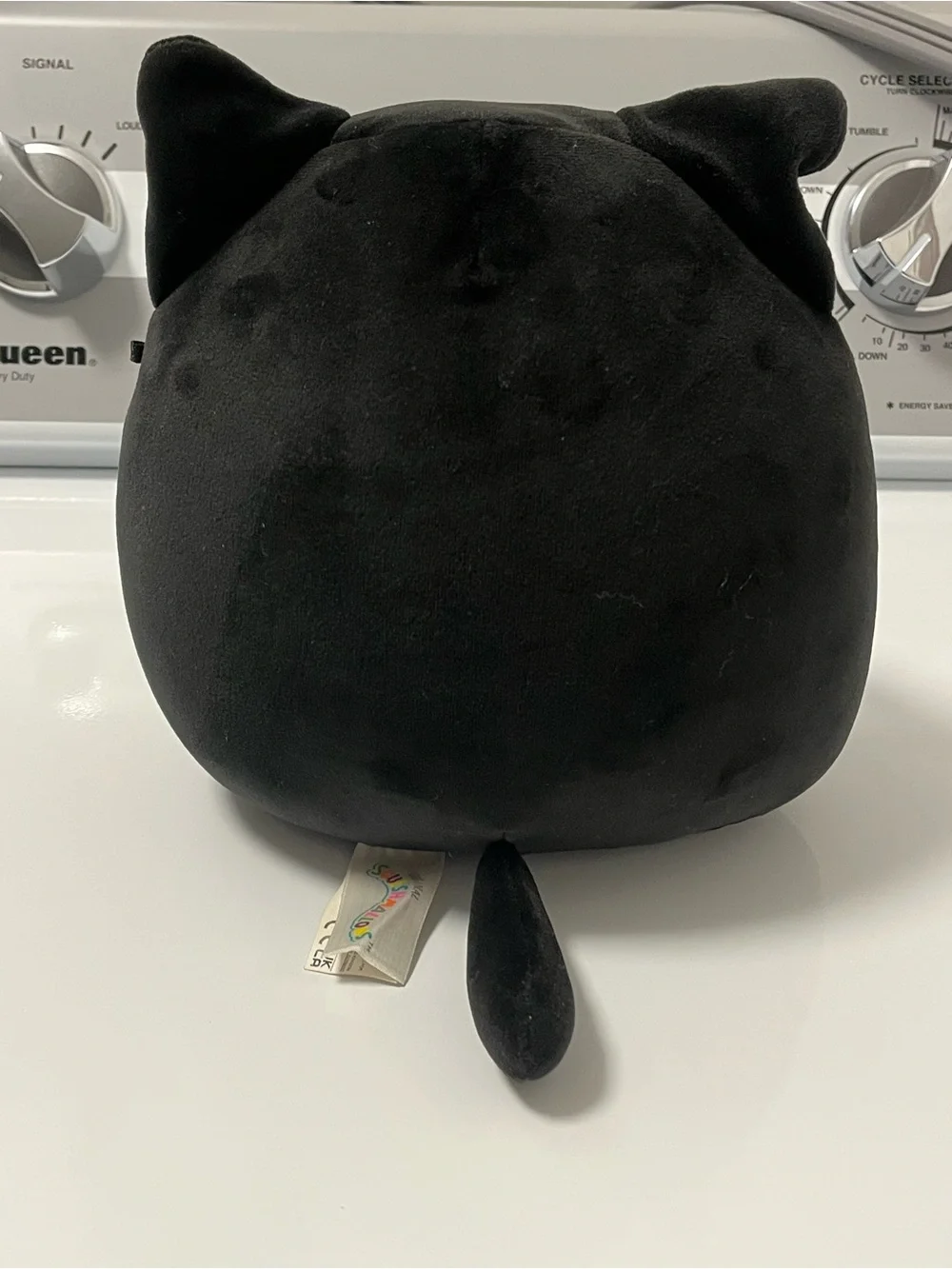 Squishmallows Black Plush Cat Toy with Blue Belly